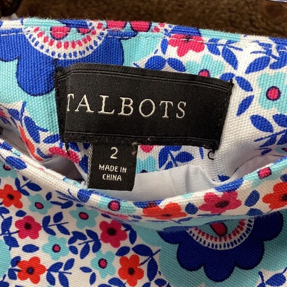 Talbots Geo Daises Stretch Canvas Skirt Size 2 - Picture 5 of 6